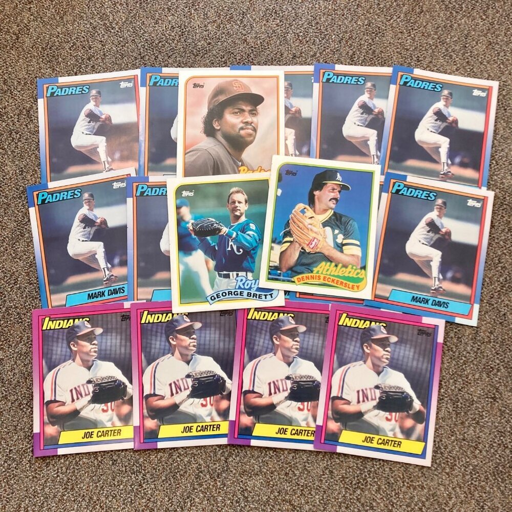 Lot of 17 Vintage Topps Baseball Card Pocket Folders Indians Padres A's Royals